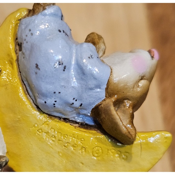 Wee Forest Folk M-210 Heavenly Slumber Retired Signed AP, No WFF Box 1995 Blue - Picture 3 of 13